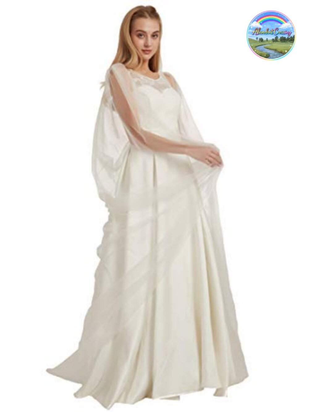 Bridal Cape Veil Tulle Shoulder Church Wedding Ivory